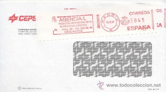 Sellos: franqueo mecanico ,28009015 madrid, colaboradora, cepsa, - Foto 1