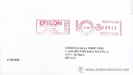 Sellos: franqueo mecanico ,08150402 barcelona, colaboradora, - Foto 1