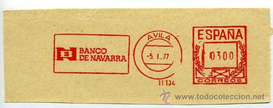 Briefmarken: franqueo mecanico 11134 - banco de navarra - avila 1977