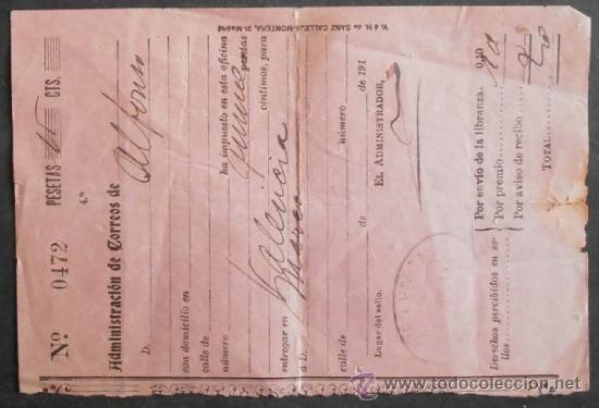 Sellos: (1171)RECIBO GIRO POSTAL,VALENCIA 1914, - Foto 1