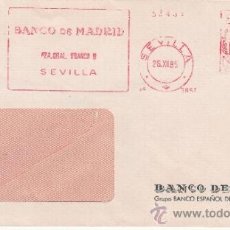 Sellos: FRANQUEO MECANICO 3857 SEVILLA, BANCO DE MADRID,. Lote 38727036