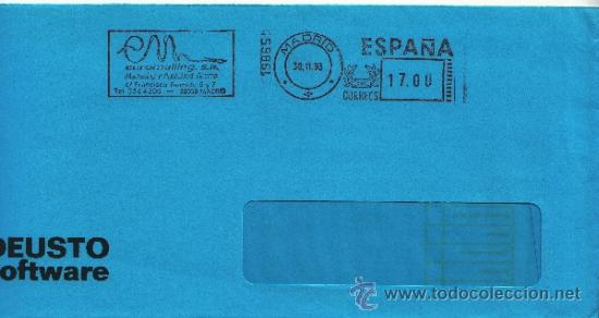 Sellos: franqueo mecanico 19865 modificado madrid, colaboradora, deusto software, - Foto 1