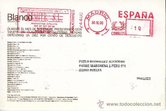 Sellos: franqueo mecanico 24400 madrid, colaboradora, blanco, - Foto 1