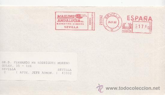 Sellos: franqueo mecanico 26092 sevilla, colaboradora, - Foto 1