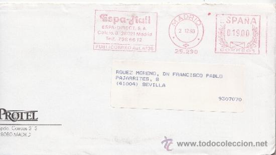 Sellos: franqueo mecanico 25290 madrid, colaboradora, protel, - Foto 1