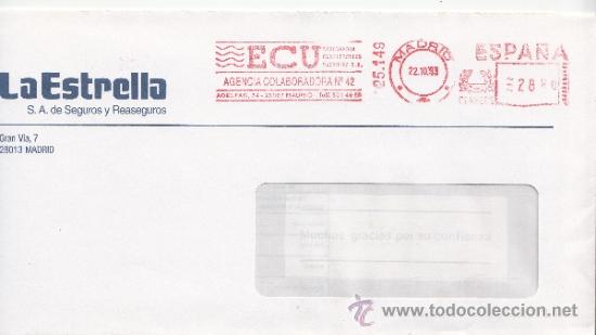 Sellos: franqueo mecanico 25149 modificado madrid, colaboradora, la estrella s.a. de seguros y reaseguros, - Foto 1