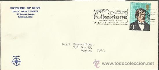 Sellos: INGLATERRA CC CON MAT TURISTICO FOLKESTONE - Foto 1