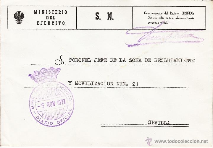 Sellos: ,,franquicia ministerio del ejercito, diario oficial, - Foto 1