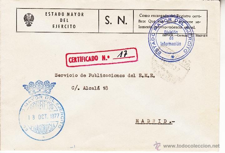 Sellos: ,,franquicia estado mayor del ejercito, mat&ordm; certificado, marca estado mayor del ejercito, - Foto 1