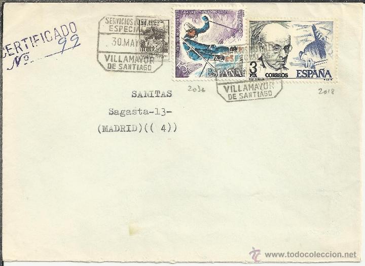Sellos: VILLAMAYOR DE SANTIAGO CUENCA CC CERTIFICADA SELLO MUTUALIDAD POSTAL HORREO PAU CASALS SKI ESQUI