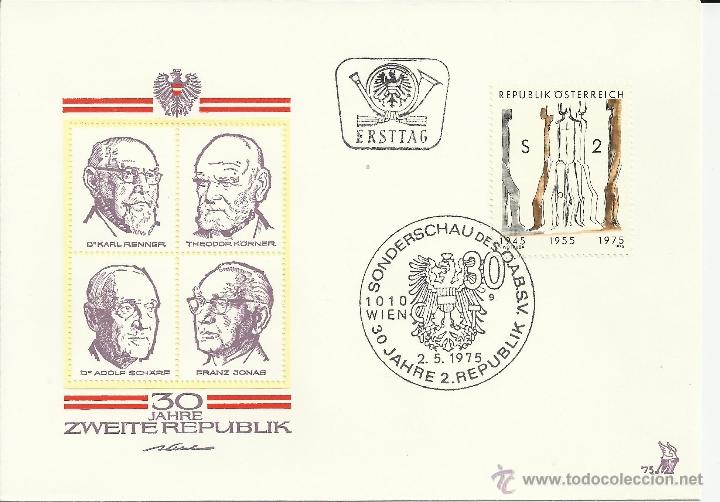 Sellos: AUSTRIA SPD 30 ANIVERSARIO II REPUBLICA - Foto 1
