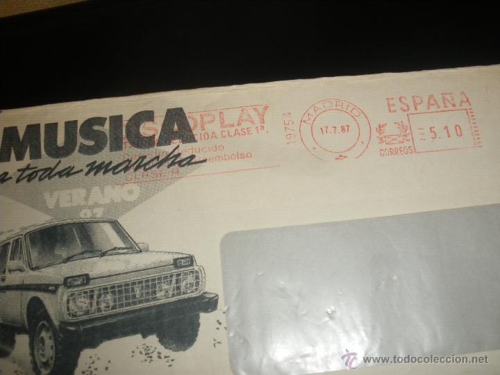 Sellos: FRANQUEO MECANICO, DISCOPLAY, TARIFA REDUCIDA 1&ordf; 1987. - Foto 1
