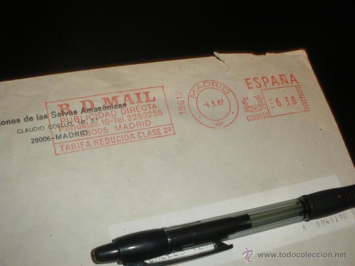 Sellos: FRANQUEO MECANICO, R D MAIL, TARIFA REDUCIDA 2&ordf;. MADRID 1987. - Foto 1