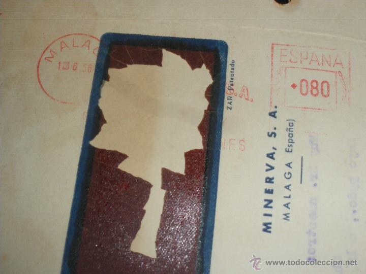Sellos: FRANQUEO MECANICO, MINERVA SA. MALAGA 1956. - Foto 1