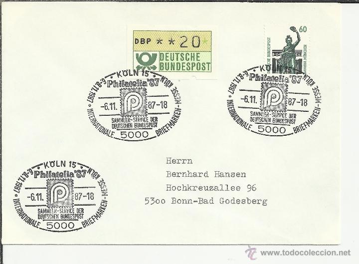Sellos: ALEMANIA KOLN CC MAT PHILATELIA 87 - Foto 1