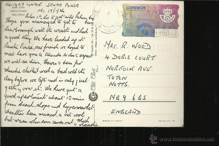 Sellos: PALMA MALLORCA POSTAL CON ATM 1996 - Foto 1