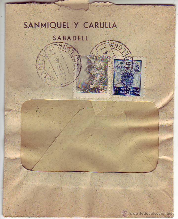 Sellos: sanmiquel y carulla - sabadell - sobre circulado - Foto 1