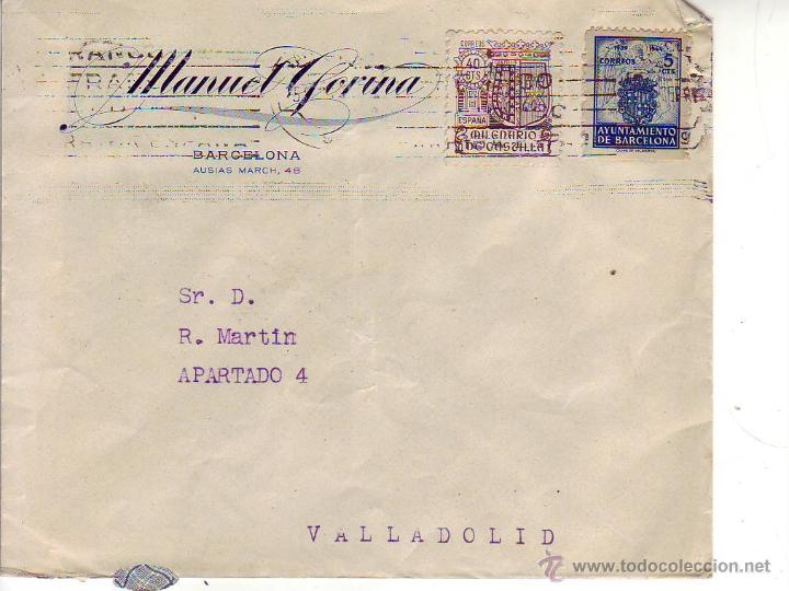Sellos: manuel gorina barcelona - sobre circulado - Foto 1