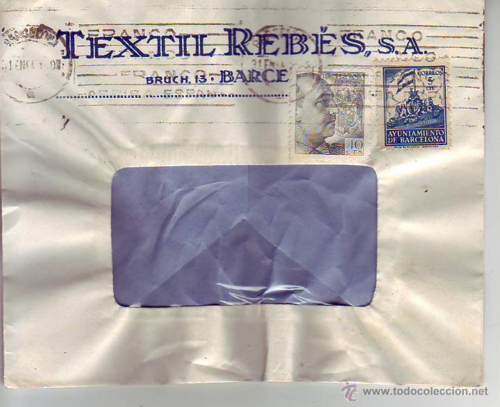 Sellos: textil rebes s.a. - barcelona - sobre circulado - Foto 1