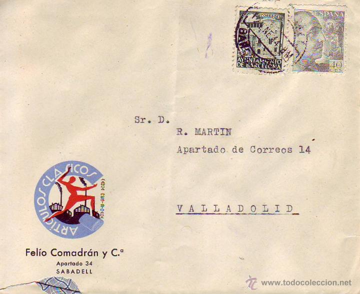 Sellos: felio comadran y cia - sabadell -sobre circulado - Foto 1