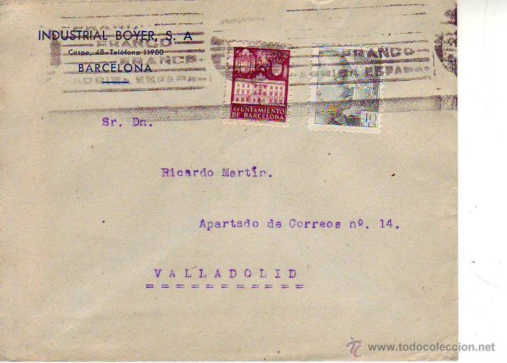 Sellos: industrial boyer s.a.- barcelona -sobre circulado - Foto 1