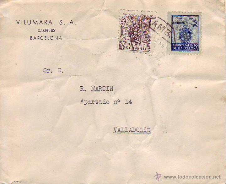 Sellos: vilumara s.a..- barcelona -sobre circulado - Foto 1