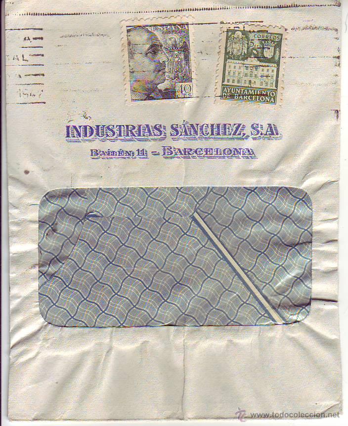 Sellos: industrias sanchez s.a..- barcelona -sobre circulado - Foto 1