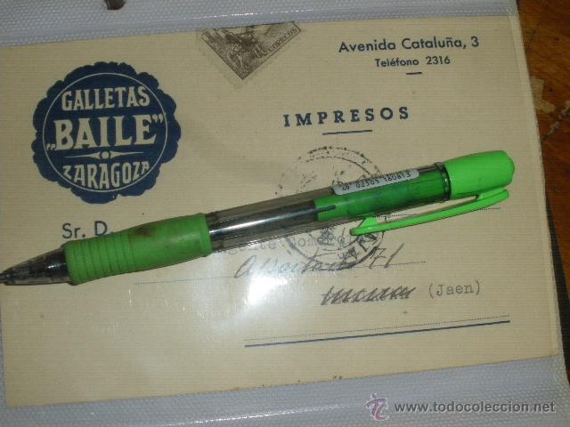 Sellos: GALLETAS BAILE, ZARAGOZA. TARJETA POSTAL COMERCIAL. - Foto 1