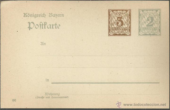 Sellos: BAYERN BAVIERA ENTERO POSTAL REVALUADO - Foto 1