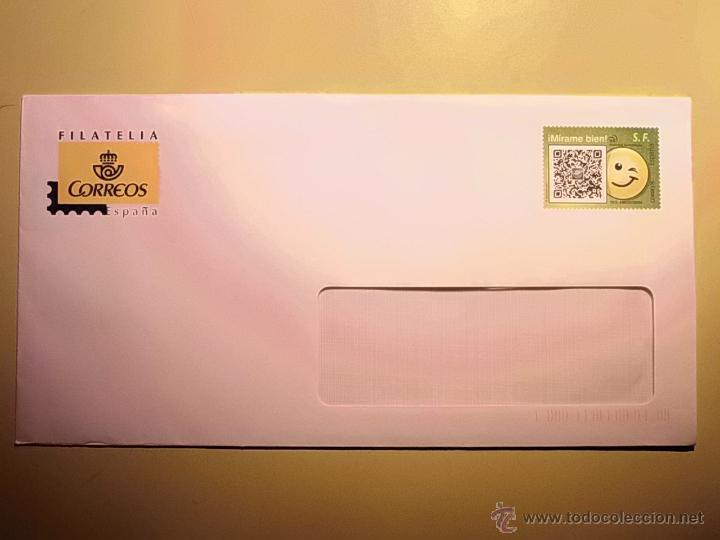 Stamps: CORREOS 2014 - SOBRE DE FILATELIA - EDIFIL 4875 - SELLO EMOTICONO S.F. &rdquo;IMPRESO&rdquo;.
