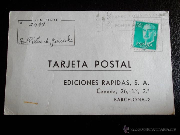Sellos: Espa&ntilde;a. Tarjeta de Ediciones R&aacute;pidas de Barcelona. - Foto 1