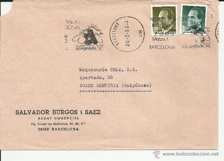 Sellos: BARCELONA CC CON MAT RODILLO SALON ALIMENTARIA 1992 COMIDA - Foto 1