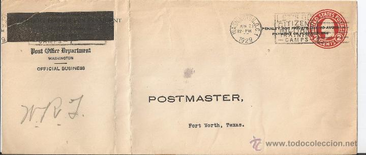 Sellos: USA COVER 1929 WASHINGTON TO TEXAS - Foto 1