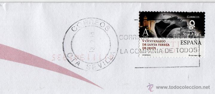 Francobolli: SOBRE COMPLETO CON MAT&ordm; RODILLO CTA SEVILLA. CORREOS Y TELEGRAFOS LA COMPA&Ntilde;IA DE TODOS.