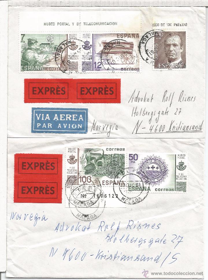 Sellos: ESTEPONA MALAGA 2 CC URGENTES SELLOS MUSEO POSTAL  TELEGRAFO AL DORSO TRANSITOS Y LLEGADAS - Foto 1