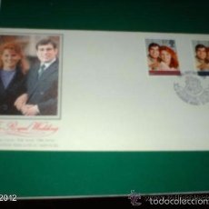 Sellos: SOBRE THE ROYAL WEDDING. BODA DE SARA FERGUSON Y ANDRÉS. 23 DE JULIO DE 1986. Lote 55151397