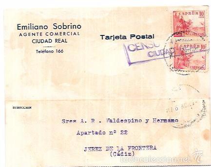 Sellos: CENSURA MILITAR CIUDAD REAL. 1939. - Foto 1