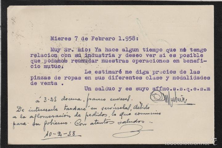 Sellos: TARJETA COMERCIAL - ALMACENES MARTINEZ , MIERES ( OVIEDO ) ASTURIAS . año 1958 - Foto 2 - 56701838