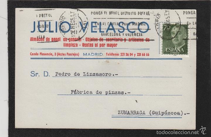 Sellos: TARJETA COMERCIAL - JULIO VELASCO , ALMACEN . (MADRID ) año 1965 - Foto 1 - 56702462