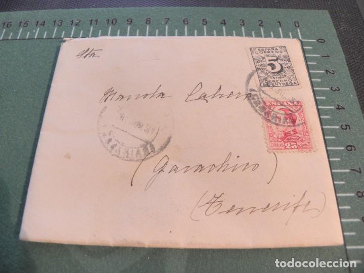 Selos: SOBRE CON CARTA SELLADA EN LA LAGUNA--CANARIAS