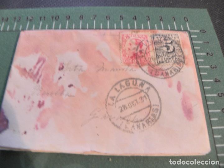 Selos: SOBRE CON CARTA SELLADA EN LA LAGUNA--CANARIAS
