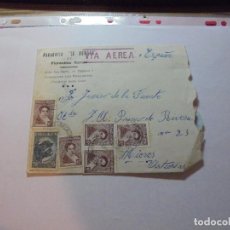 Sellos: SOBRE CON CARTA CIRCULADO VIA AEREA PANADERIA LA AURORA DE ARGENTINA A MIERES 1950. Lote 109361891