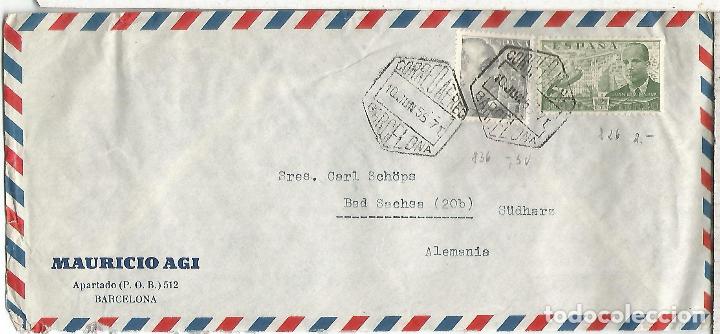 Sellos: BARCELONA CC CORREO AEREO MAT HEXAGONAL 1955 - Foto 1
