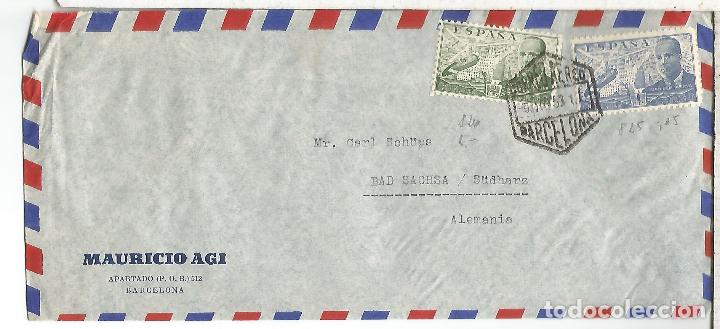 Sellos: BARCELONA CC CORREO AEREO MAT HEXAGONAL 1955 - Foto 1