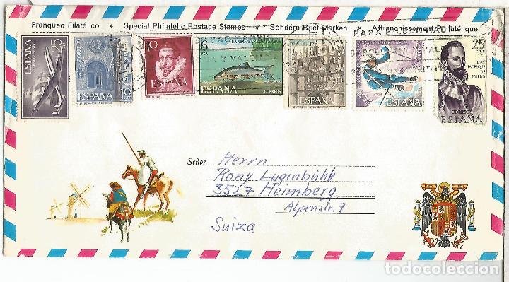 Sellos: CAMBRILLS TARRAGONA  SOBRE TURISTICO QUIJOTE AVION CARABELA PESCA ESQUI SKI BARBO LOPE