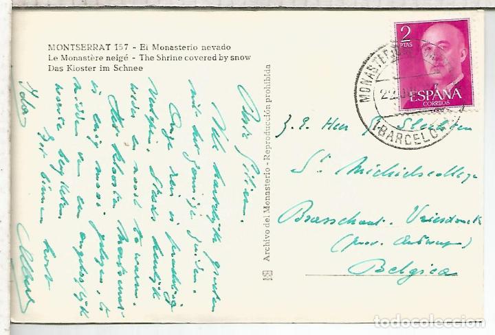 Sellos: TARJETA POSTAL CON MAT MONASTERIO DE MONTSERRAT - Foto 1