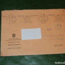 Sellos: SOBRE MATASELLOS RODILLO SERVICIO FILATELICO DE CORREOS - MADRID 1972. Lote 135595239