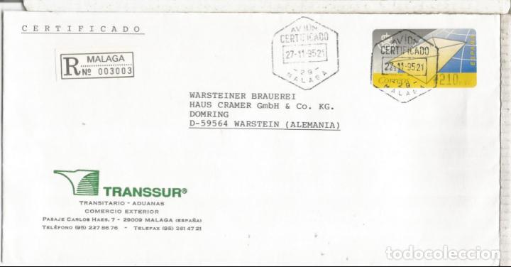 Sellos: MALAGA CC ATM CARTA CON MAT HEXAGONAL AVION CERTIFICADO - Foto 1