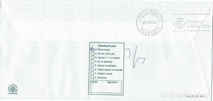 Sellos: 1995. MALLORCA. SOBRE DEVUELTO. MATASELLOS/POSTMARK. SANTA PONSA. - Foto 1