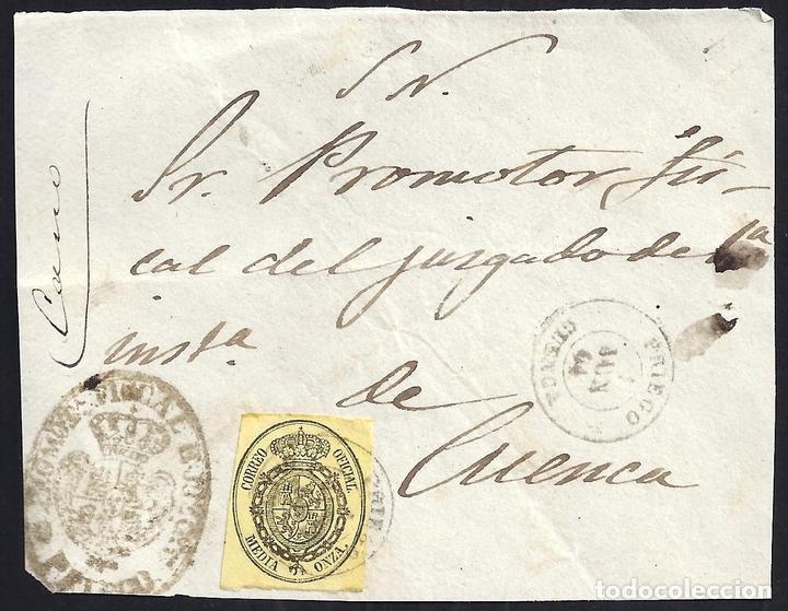Sellos: CUENCA. 1864. ESPA&Ntilde;A. SPAIN. MEDIA ONZA. ED. 35. PREIGO A CUENCA. - Foto 1